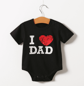 Short sleeve triangle romper (Option: Love Daddy-80cm)