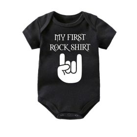 Finger letter romper (Option: black-6 9 Months)