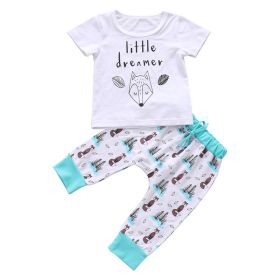 Newborn Baby Clothes Set T-shirt Tops+Pants Little Boys and Girls Outfits (Option: 70cm)