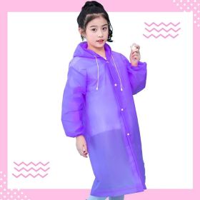Transparent, portable and backpackable girl's poncho (Option: Purple-One size)