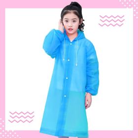Transparent, portable and backpackable girl's poncho (Option: Blue-One size)