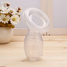 Full Silicone Breast Pump Breast Milk Collector (Option: Transparent lid)