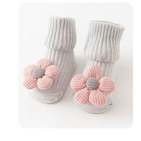 Baby socks (Option: Grey flowers-S)